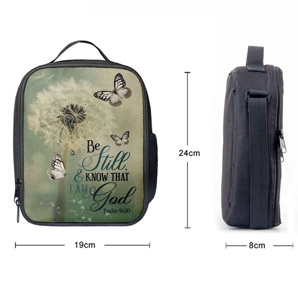 Psalm 4610 Dandelion Butterfly Lunch Bags, Bible Verse Lunch Bag For Men And Women