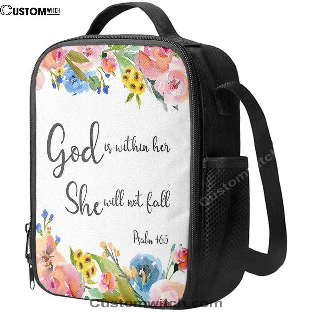 Psalm 46 - God Is Within Her She Will Not Fall Lunch Bag, Bible Verse Lunch Bag For Men And Women