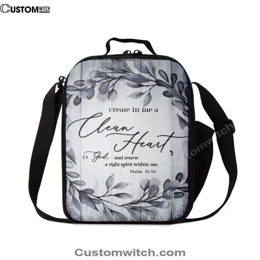 Psalm 5110 Create In Me A Clean Heart 1 Lunch Bag, Bible Verse Lunch Bag For Men And Women