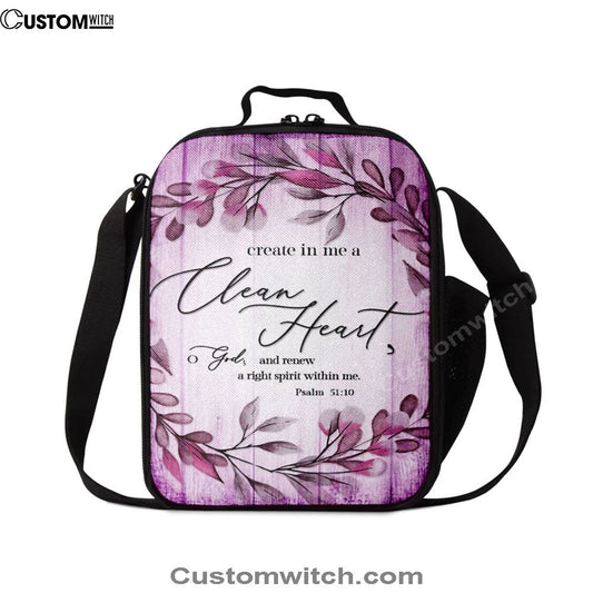 Psalm 5110 Create In Me A Clean Heart 2 Lunch Bag, Bible Verse Lunch Bag For Men And Women