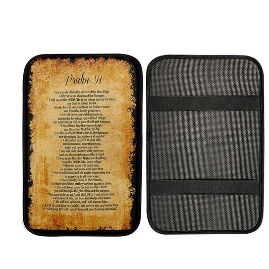 Psalm 91 - He Will Call Upon Me And I Will Answer Him Car Armrest Pad Wall Print, Christian Gift Car Armrest Pad