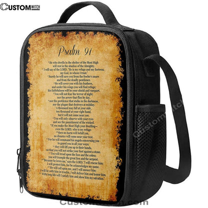 Psalm 91 - He Will Call Upon Me And I Will Answer Him Lunch Bag, Bible Verse Lunch Bag For Men And Women