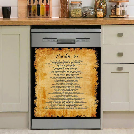 Psalm 91 He Will Call Upon Me And I Will Answer Him Dishwasher Cover, Christian Dishwasher Wrap