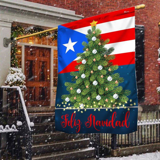 Puerto Rico Feliz Navidad Flag, Christmas Garden Flag, Home Decor Accessories, Christmas Outdoor Decor Ideas