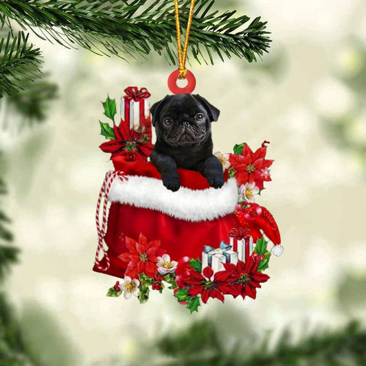 Pug In Gifts Bag Christmas Ornaments, Christmas Gift, Christmas Tree Decorations, Christmas Ornament 2023