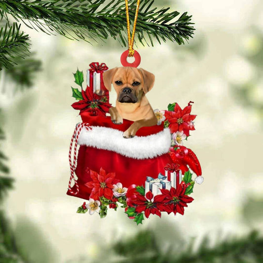 Puggle In Gift Bag Christmas Ornament, Christmas Gift, Christmas Tree Decorations, Christmas Ornament 2023