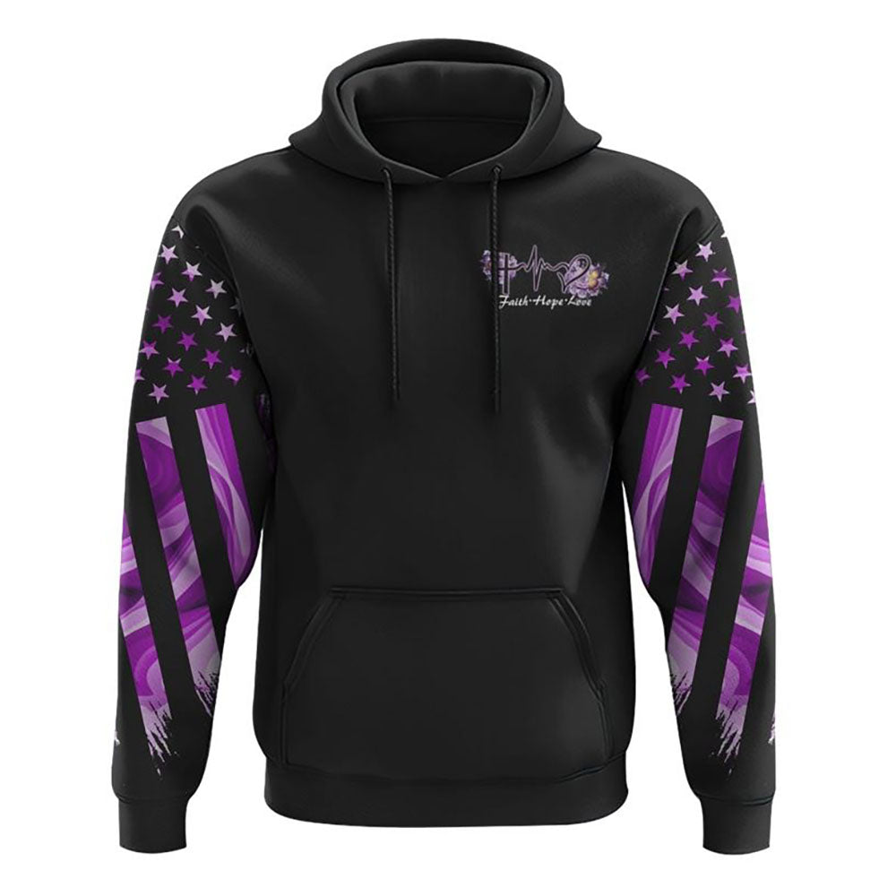 Purple Butterfly Rose Cross Faith Flag All Over Print 3D Hoodie, Christian Hoodie, Christian Sweatshirt, Bible Verse Shirt