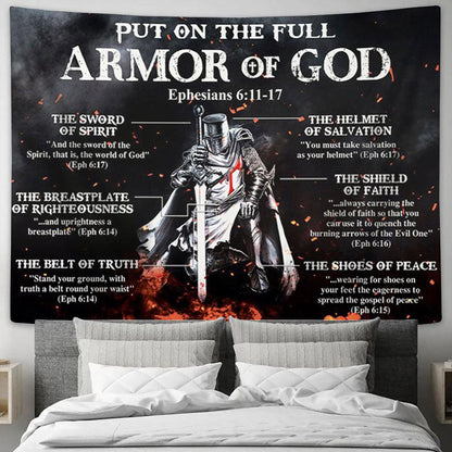 Put On The Armor Of God Tapestry Art - Christian Wall Art - Religious Wall Decor