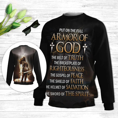 Put On The Full Armor Of GOD Ugly Christmas Sweater - Christian Unisex Sweater - Religious Christmas Gift