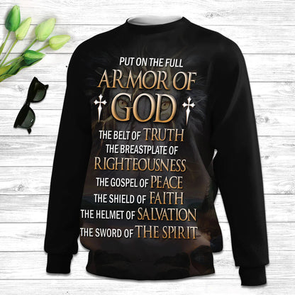 Put On The Full Armor Of GOD Ugly Christmas Sweater - Christian Unisex Sweater - Religious Christmas Gift