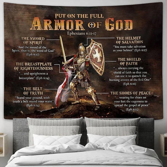 Put On The Full Armor Of God Christian Tapestry Art - Christian Wall Art - Religious Wall Decor