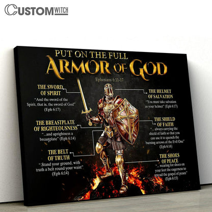 Put On The Full Armor Of God Warrior Canvas Art - Christian Wall Art - Religious Wall Decor
