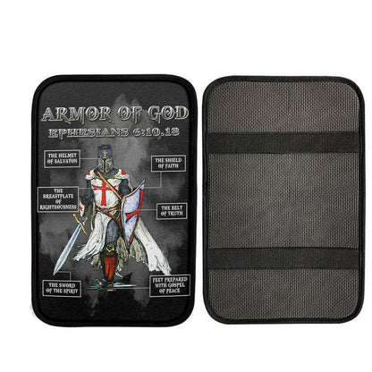 Put On The Full Armor Of God Warrior Of Christ Car Center Console Cover, Christian Gift Car Armrest Pad