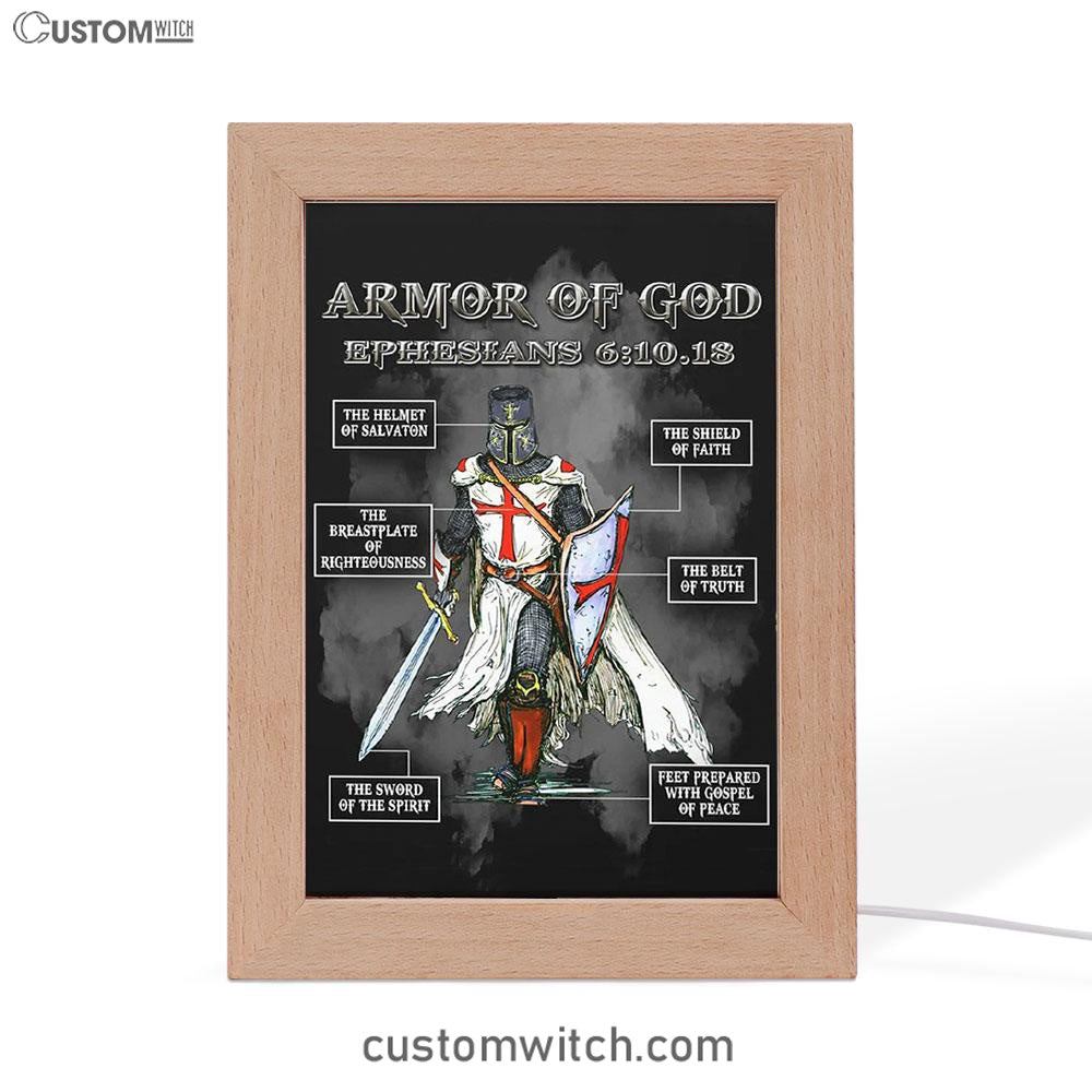 Put On The Full Armor Of God Warrior Of Christ Frame Lamp Art - Christian Home Decor - Religious Art