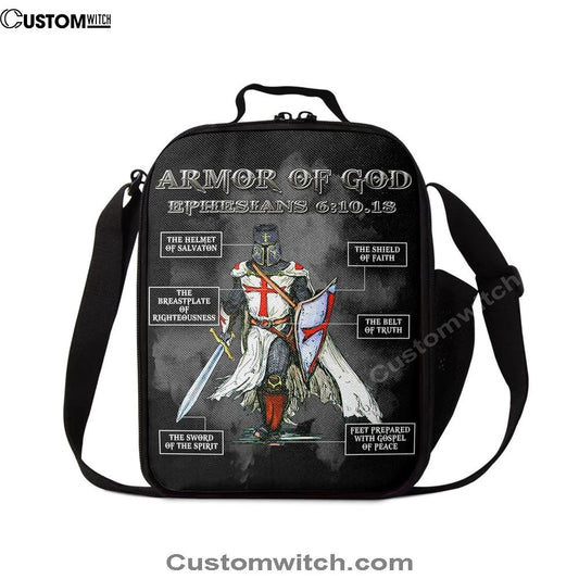 Put On The Full Armor Of God Warrior Of Christ Lunch Bag - Religious Art, Bible Verse Lunch Bag For Men And Women