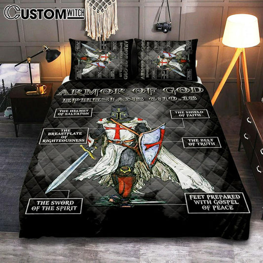 Put On The Full Armor Of God Warrior Of Christ Quilt Bedding Set Bedroom - Christian Home Decor - Religious Art