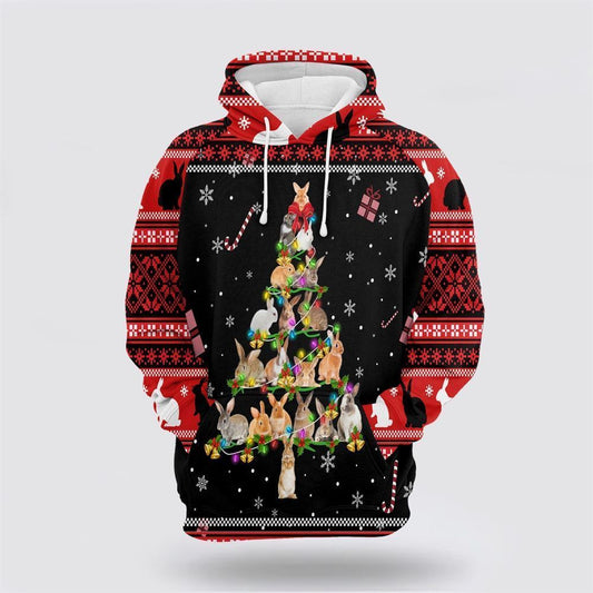 Rabbit Pine Christmas All Over Print 3D Hoodie For Men & Women, Christmas Hoodie Cute, Christmas Gift, Christmas Fashion