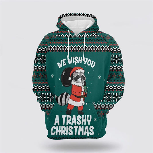 Raccoon Trashy Christmas All Over Print 3D Hoodie For Men & Women, Christmas Hoodie Cute, Christmas Gift, Christmas Fashion