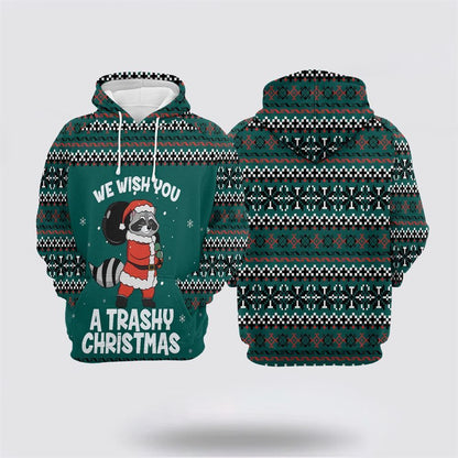 Raccoon Trashy Christmas All Over Print 3D Hoodie For Men & Women, Christmas Hoodie Cute, Christmas Gift, Christmas Fashion