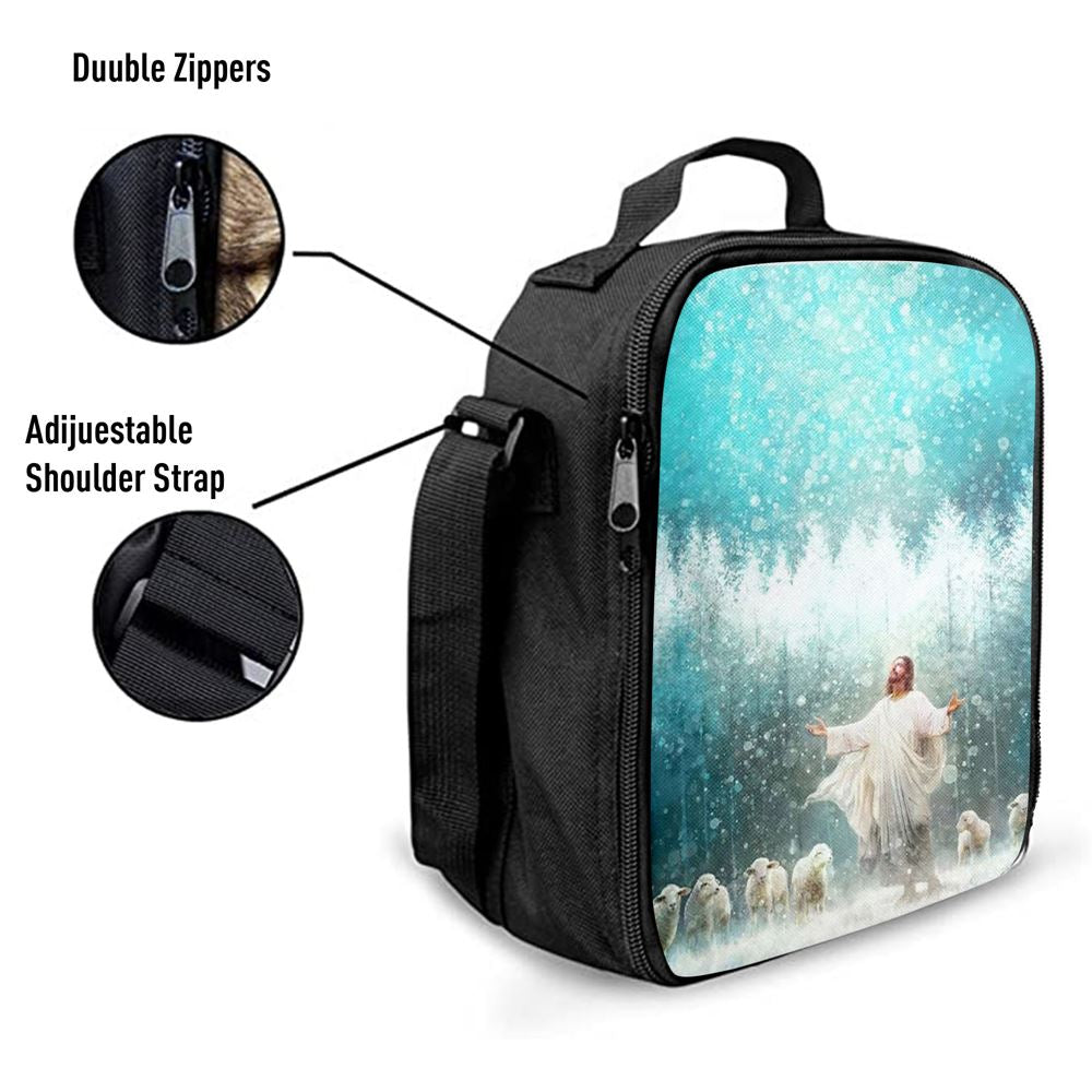 Radiance Jesus And Sheep Lunch Bags, Bible Verse Lunch Bag For Men And Women