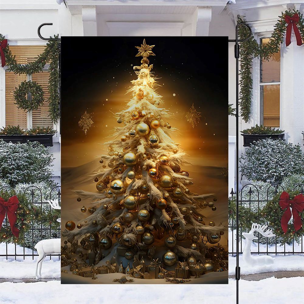 Radiance Of The Festive Tree Flag, Christmas Garden Flag, Home Decor Accessories, Christmas Outdoor Decor Ideas