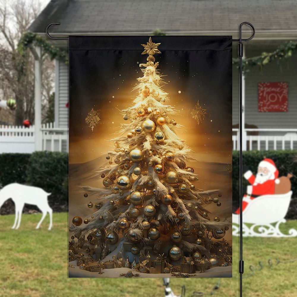Radiance Of The Festive Tree Flag, Christmas Garden Flag, Home Decor Accessories, Christmas Outdoor Decor Ideas