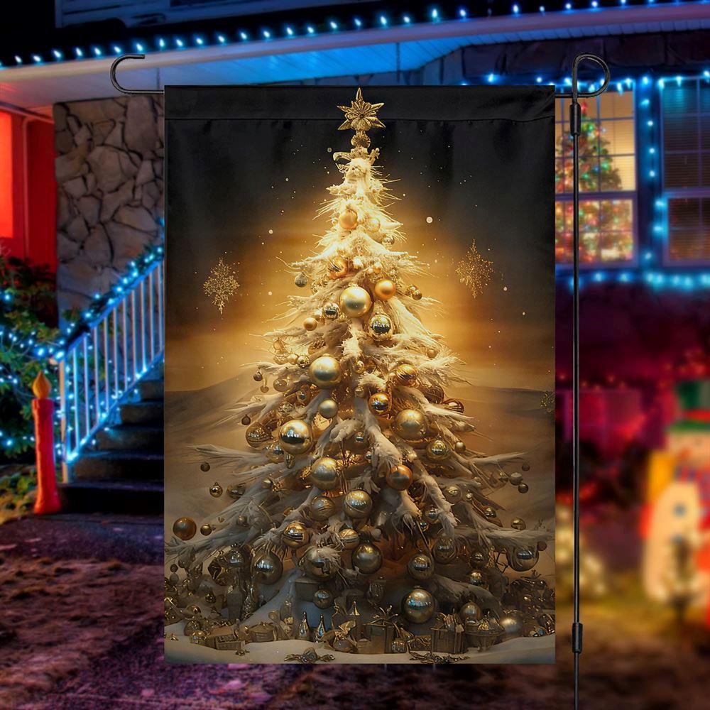 Radiance Of The Festive Tree Flag, Christmas Garden Flag, Home Decor Accessories, Christmas Outdoor Decor Ideas