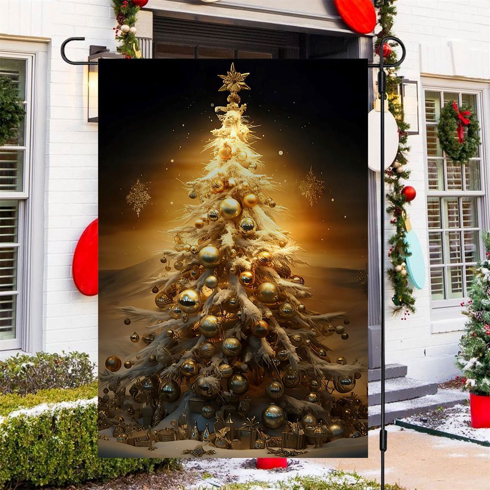 Radiance Of The Festive Tree Flag, Christmas Garden Flag, Home Decor Accessories, Christmas Outdoor Decor Ideas