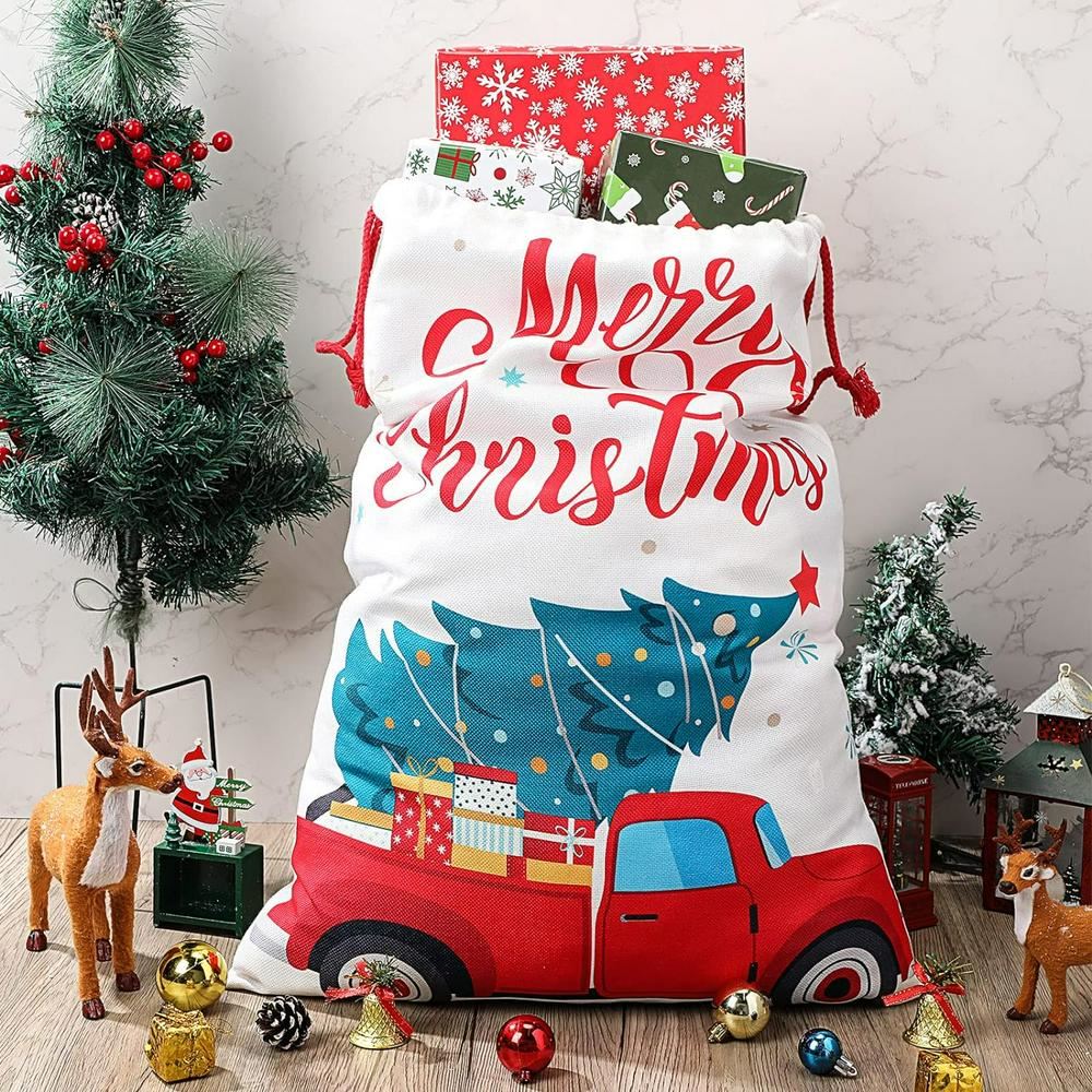Red Car With Tree Christmas Sacks, Gift For Chidren, Christmas Bag Gift, Christmas Gift 2023
