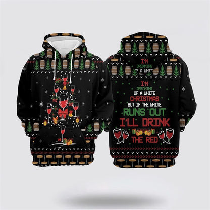 Red Wine Christmas All Over Print 3D Hoodie For Men & Women, Christmas Hoodie Cute, Christmas Gift, Christmas Fashion