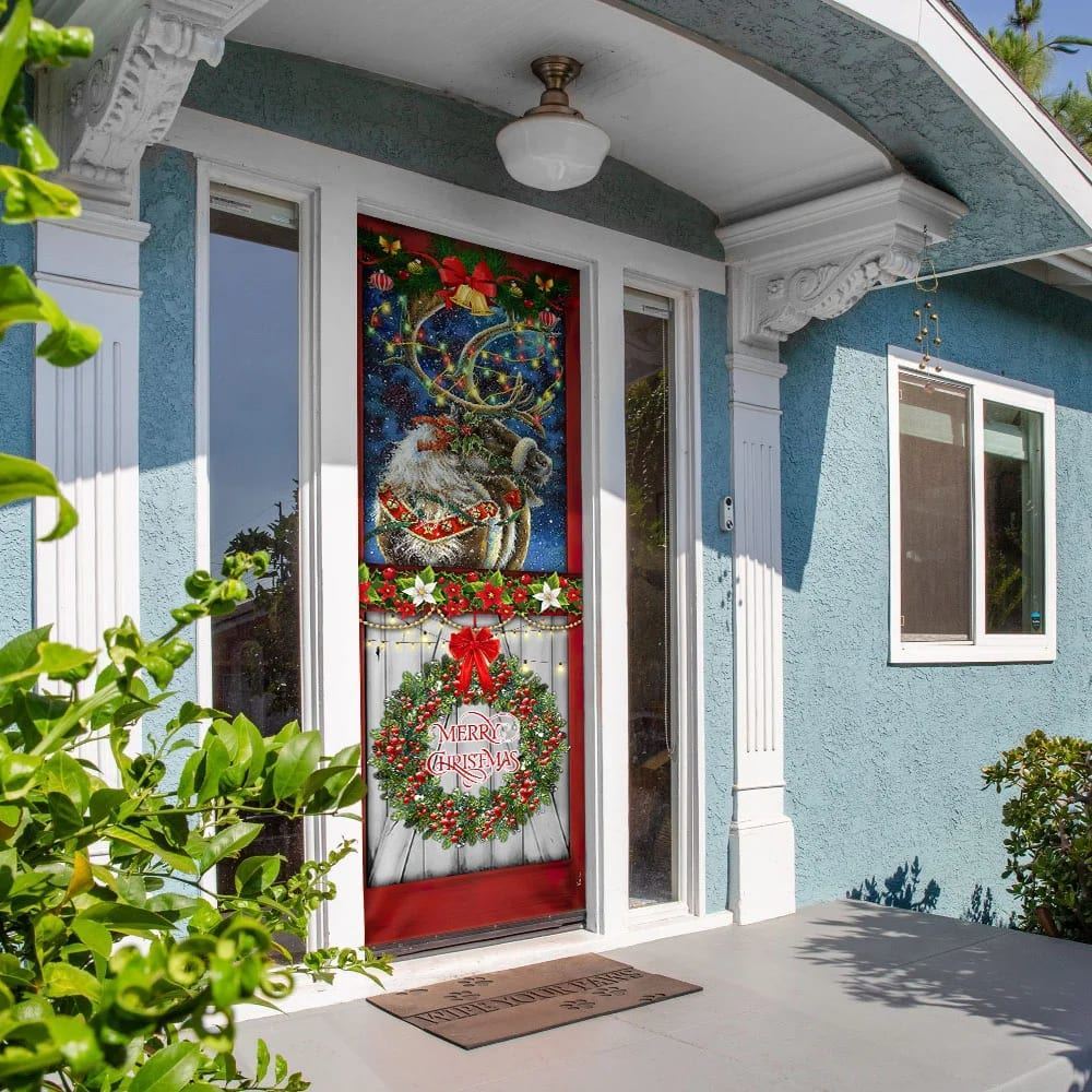 Reindeer Christmas Door Cover, Christmas Door Knob Covers, Christmas Outdoor Decoration