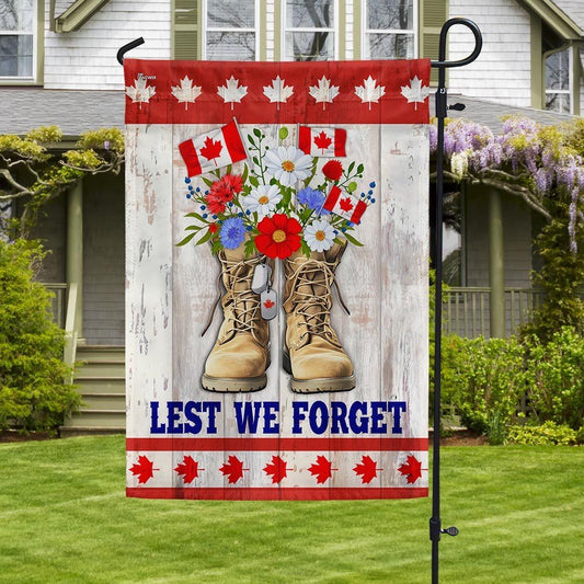 Remembrance Day Canadian Veterans Lest We Forget Flag, Outdoor House Flags, Christian Flag, Scripture Flag, Garden Banner