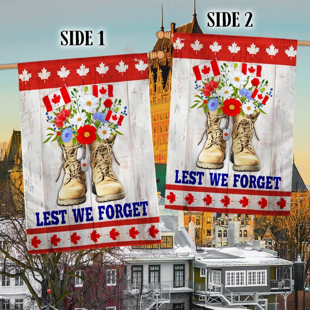 Remembrance Day Canadian Veterans Lest We Forget Flag, Outdoor House Flags, Christian Flag, Scripture Flag, Garden Banner