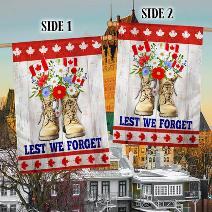 Remembrance Day Canadian Veterans Lest We Forget Flag, Outdoor House Flags, Christian Flag, Scripture Flag, Garden Banner