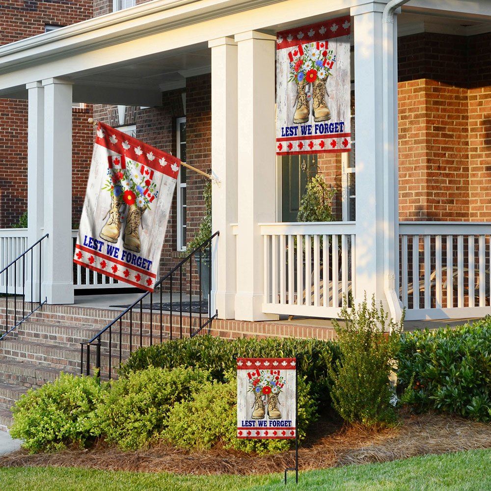 Remembrance Day Canadian Veterans Lest We Forget Flag, Outdoor House Flags, Christian Flag, Scripture Flag, Garden Banner