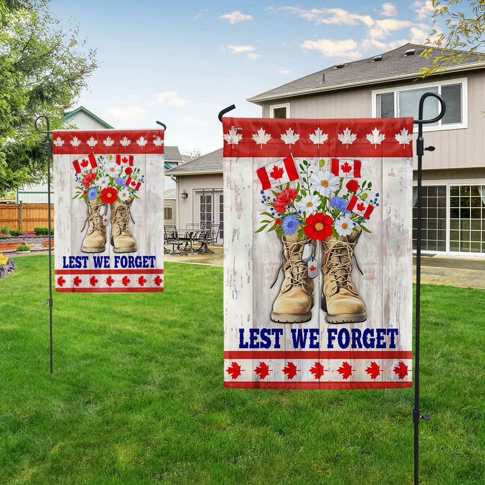 Remembrance Day Canadian Veterans Lest We Forget Flag, Outdoor House Flags, Christian Flag, Scripture Flag, Garden Banner