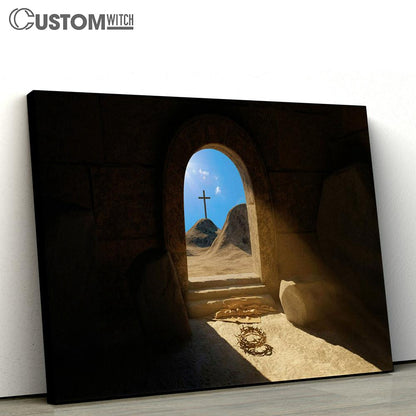 Resurrection Jesus Christ Empty Stone Tomb Canvas Pictures - Faith Art - Christian Canvas Wall Art Decor