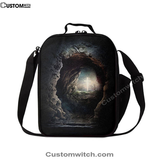 Resurrection Light Empty Tomb With Crucifix Dawn Lunch Bags - Religious Lunch Bag, Bible Verse Lunch Bag For Men And Women