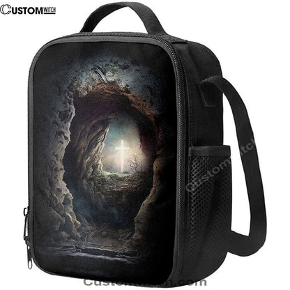 Resurrection Light Empty Tomb With Crucifix Dawn Lunch Bags - Religious Lunch Bag, Bible Verse Lunch Bag For Men And Women