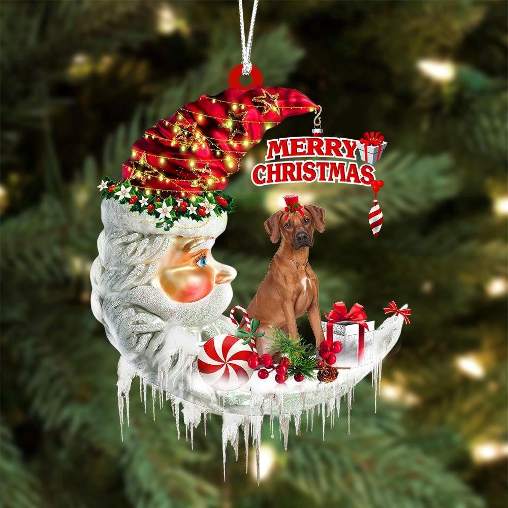 Rhodesian Ridgeback On The Moon Merry Christmas Hanging Ornament, Christmas Gift, Christmas Tree Decorations, Christmas Ornament 2023