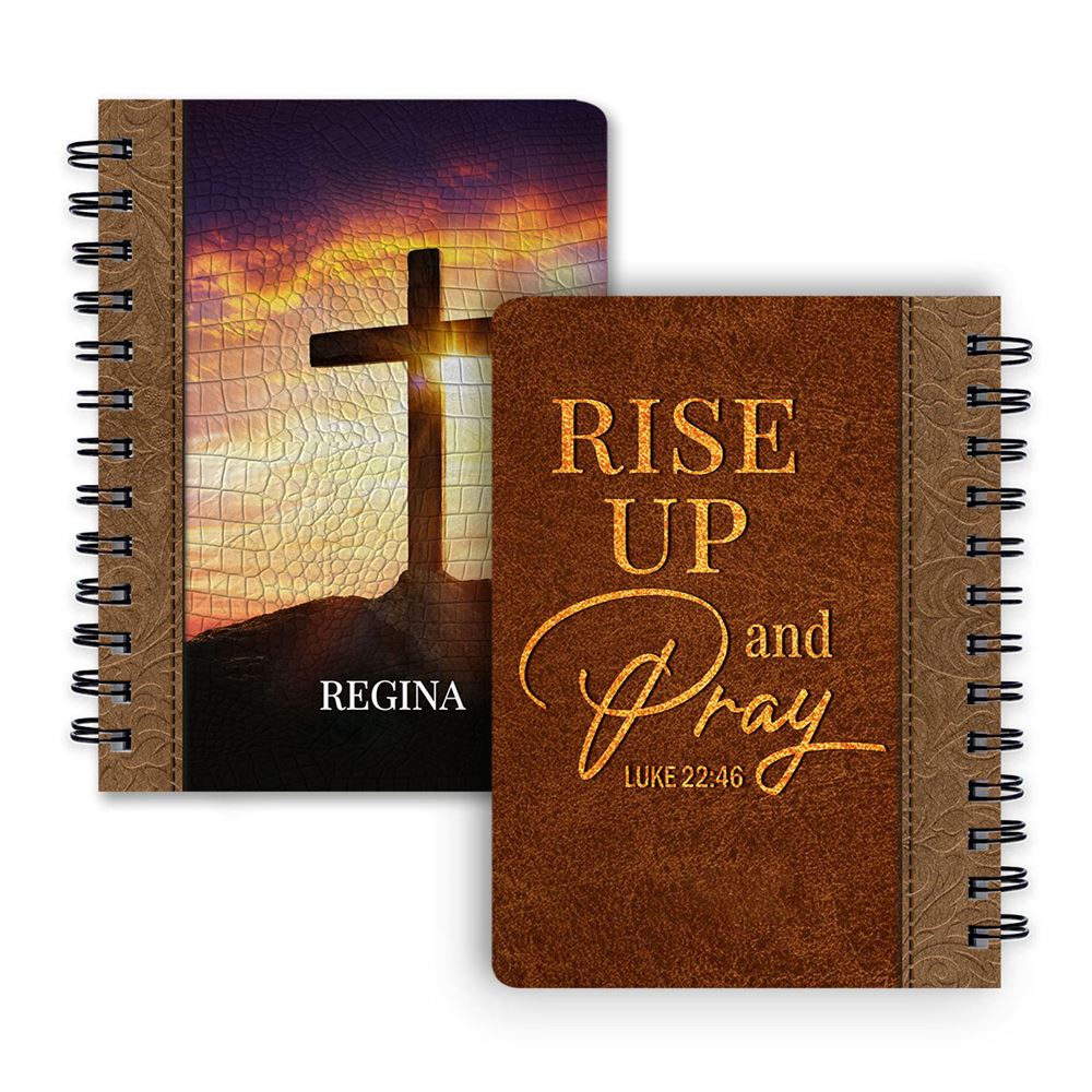 Rise Up And Pray Beautiful Personalized Spiral Journal, Inspiration Gifts For Christian People