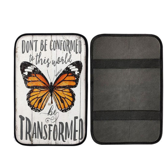 Romans 12 2 Butterfly Car Center Console Cover, Christian Gift Car Armrest Pad