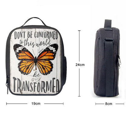 Romans 12 2 Butterfly Lunch Bag - Be Transform, Bible Verse Lunch Bag For Men And Women