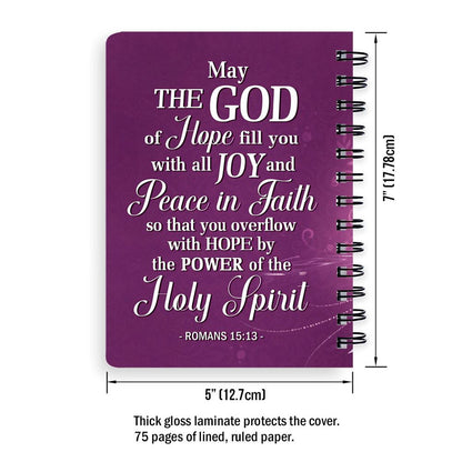 Romans 1513 Personalized Purple Butterfly Spiral Journal, Scripture Gifts For Church Members
