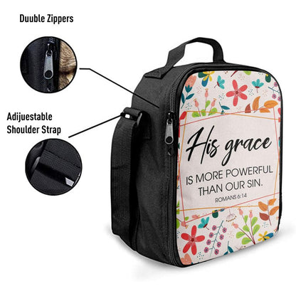 Romans 614 His Grace Is More Powerful Than Our Sin Lunch Bags, Bible Verse Lunch Bag For Men And Women