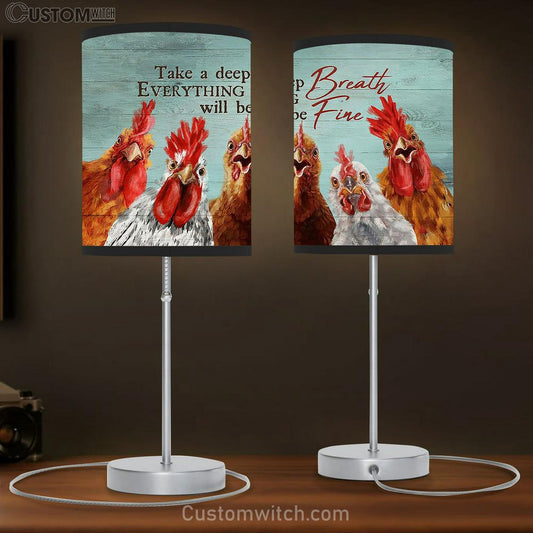 Rooster Peace Farm Take A Deep Breath, Everything Will Be Fine Lamb Gift Table Lamb - Christian Lamb Gift - Religious Art