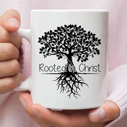 Rooted In Christ Christian Coffee Mug, Christian Mug, Bible Mug, Faith Gift, Encouragement Gift