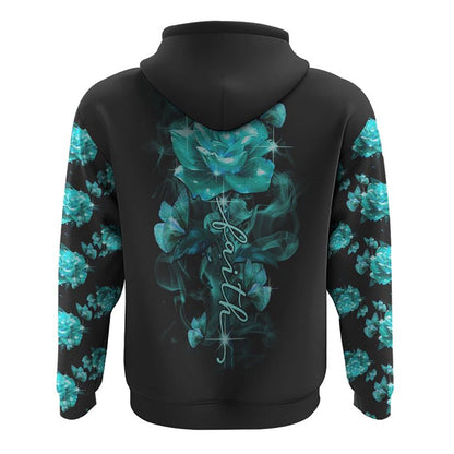 Rose Butterfly Faith All Over Print 3D Hoodie, Christian Hoodie, Christian Sweatshirt, Bible Verse Shirt