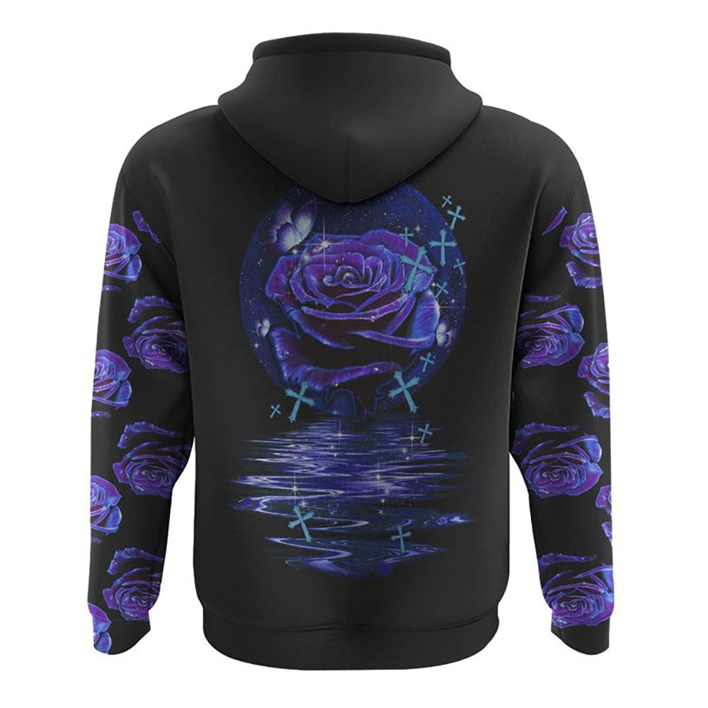 Rose Butterfly Water All Over Print 3D Hoodie, Christian Hoodie, Christian Sweatshirt, Bible Verse Shirt