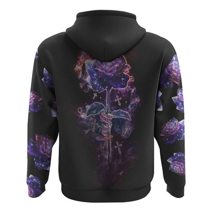 Rose Faith Galaxy All Over Print 3D Hoodie, Christian Hoodie, Christian Sweatshirt, Bible Verse Shirt